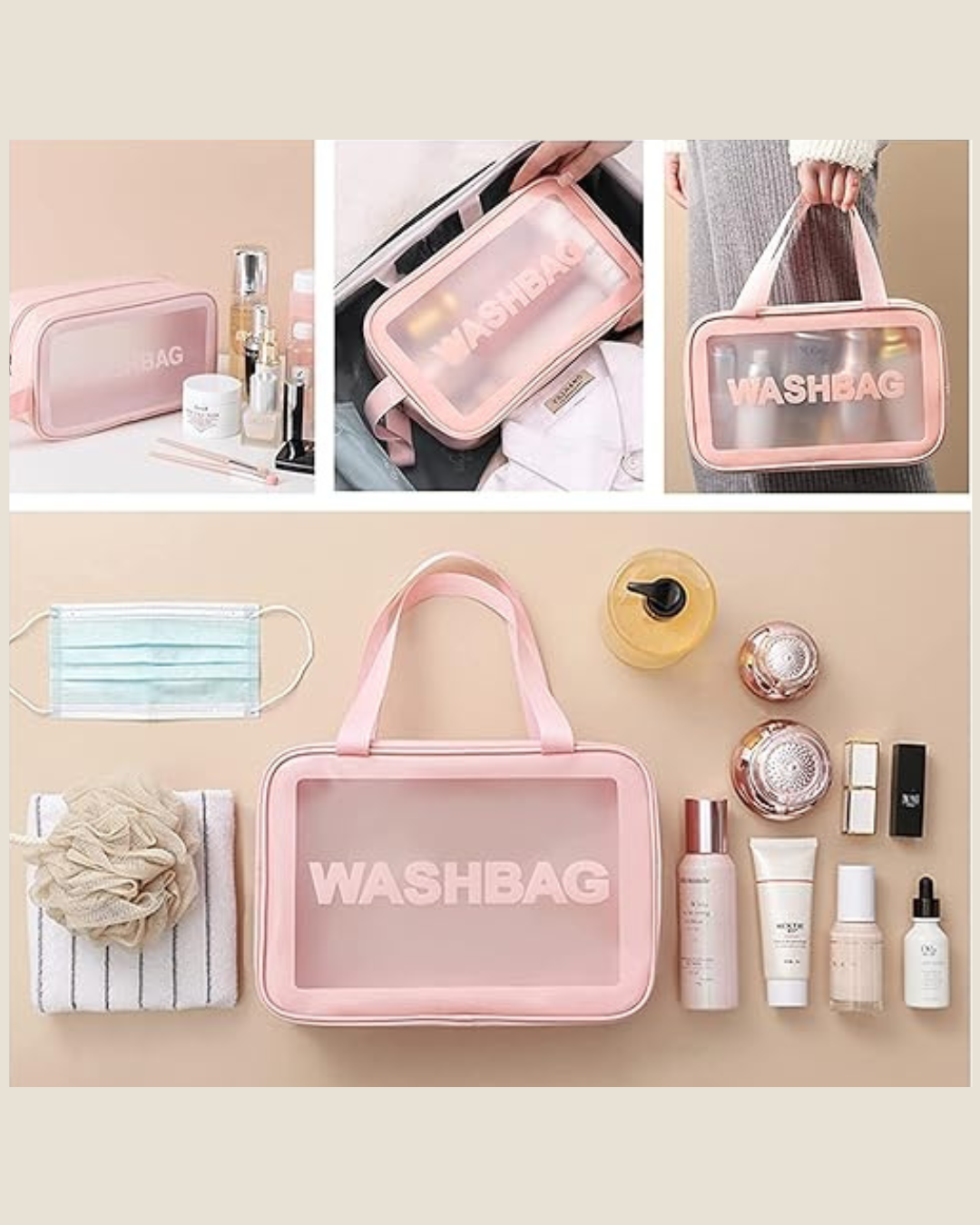 Travel Wash Bag Set of 3