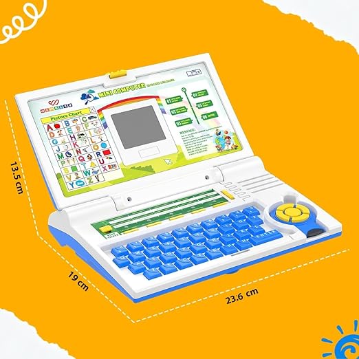 Wembley Educational Kids Laptop Learning Toy for 2-5 Years Boys Girls Computer Toys for 3 Years Fun Activity Learning Alphabet,Letter,Words,Games,Mathematics,Music,Logic Memory Tool - Blue