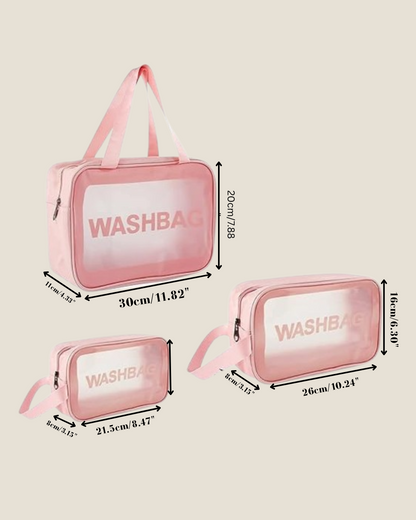 Travel Wash Bag Set of 3