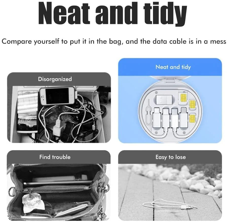 Data Cable Set Storage Box - Mobile Phone Holder
