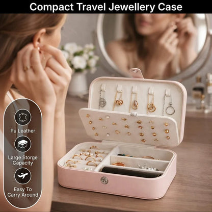 Compact Soft Leather jewelry Case - Pack jewelry like a Qeen
