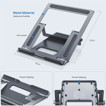 Slim Aluminum Alloy & Metal Foldable Laptop & Tablet Stand