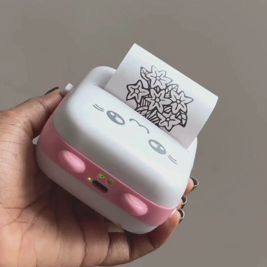 Mini Ink-Free Bluetooth Printer + 3 Free Rolls